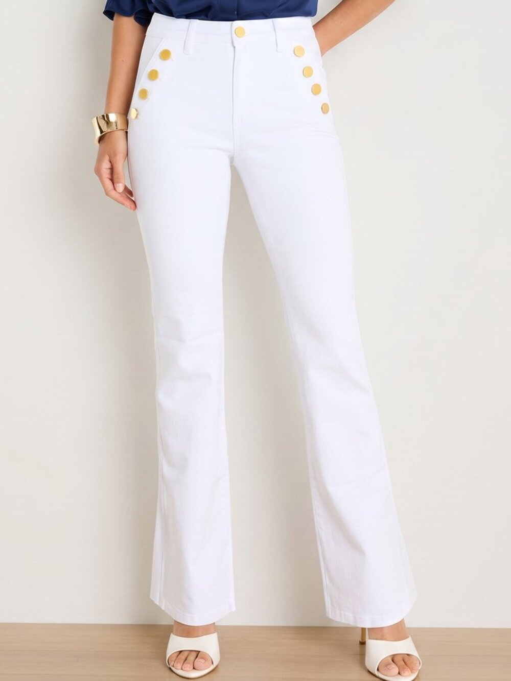 THE NOLI SHOP Allegra Bootcut Jean White Classic